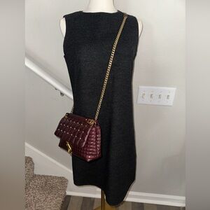 Berdorf Goodman VTG DKNY Wool Blend Charcoal Grey Hidden Zipper Dress Size 6 EUC